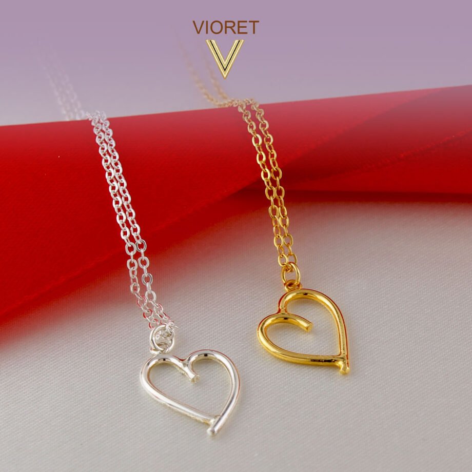 Colgante Plata Corazón y Colgante Oro Corazón diseñador por Vioret Joyas ®
