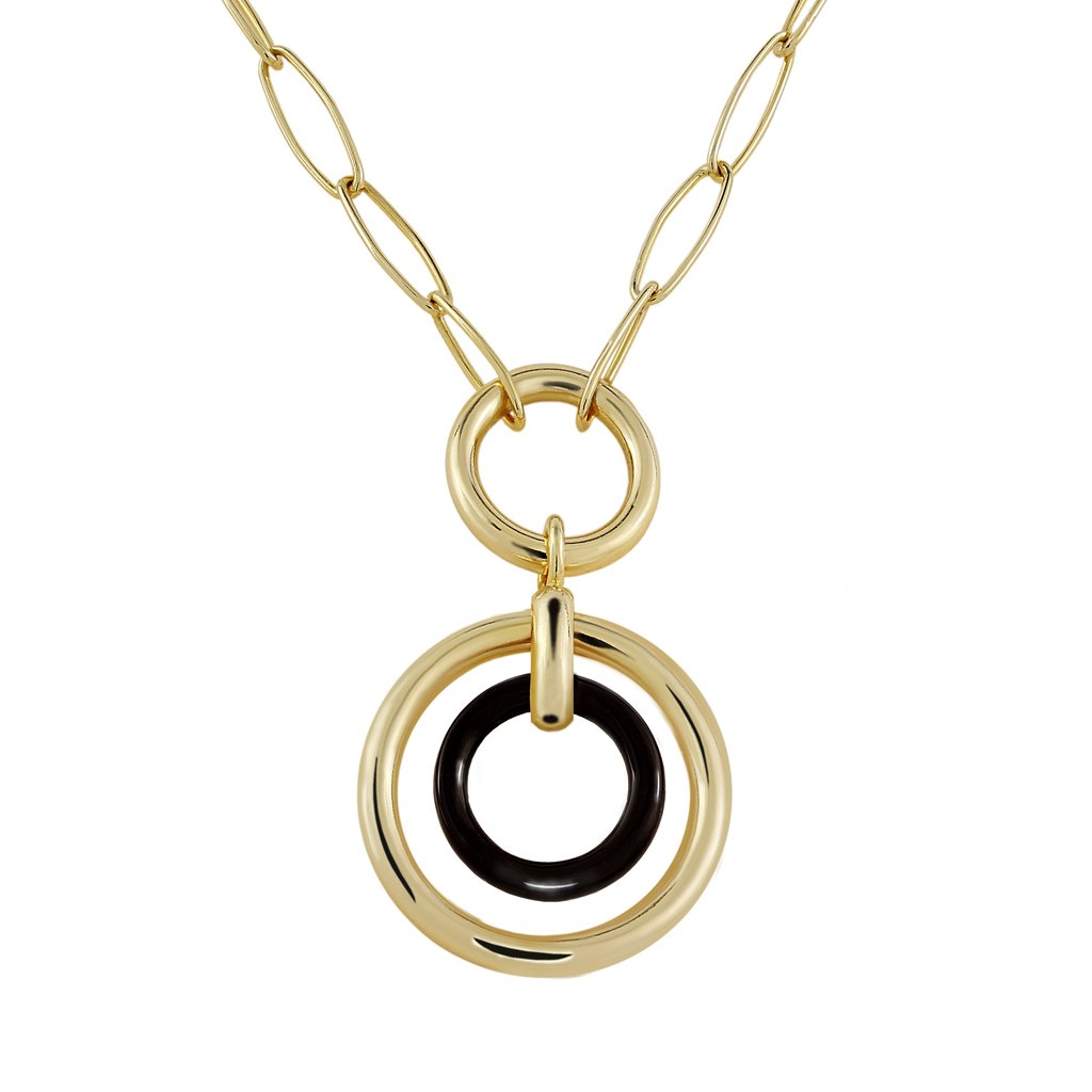 Collar Oro Nina Ónix acabado en oro de 18 quilates y diseñado por Vioret Joyas ®