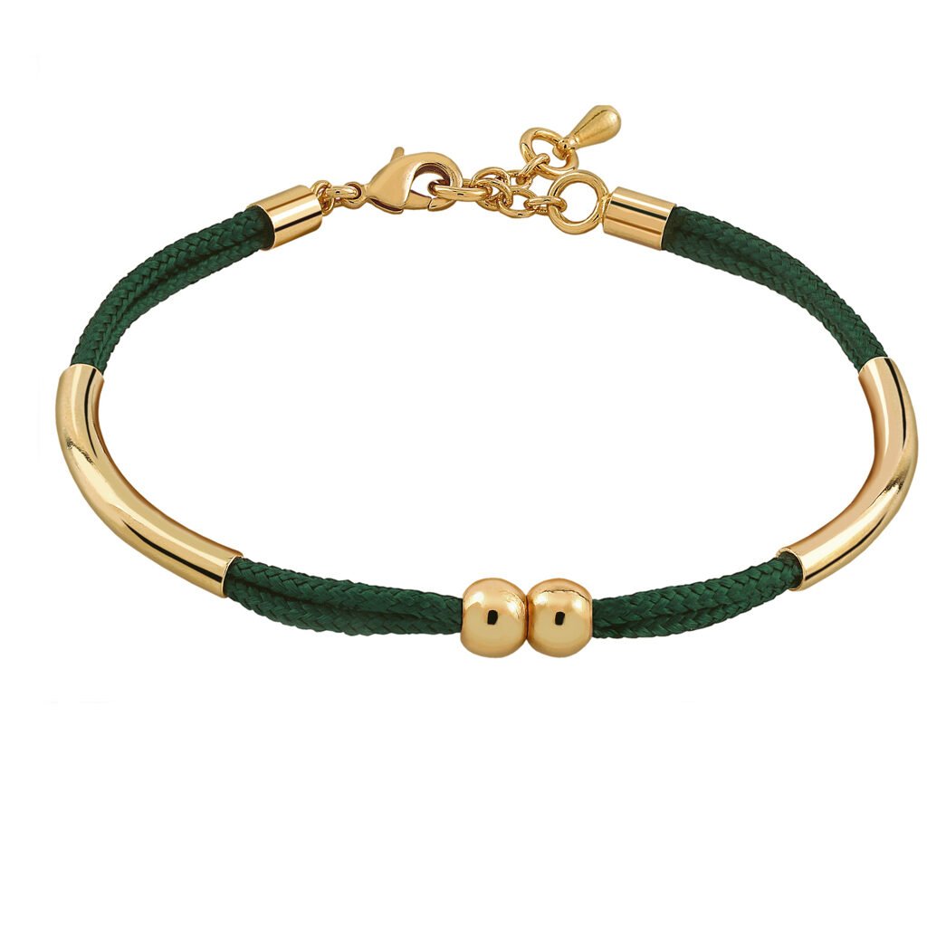 Pulsera Oro Alma Verde de diseño moderno acaba en oro de 18 quilates