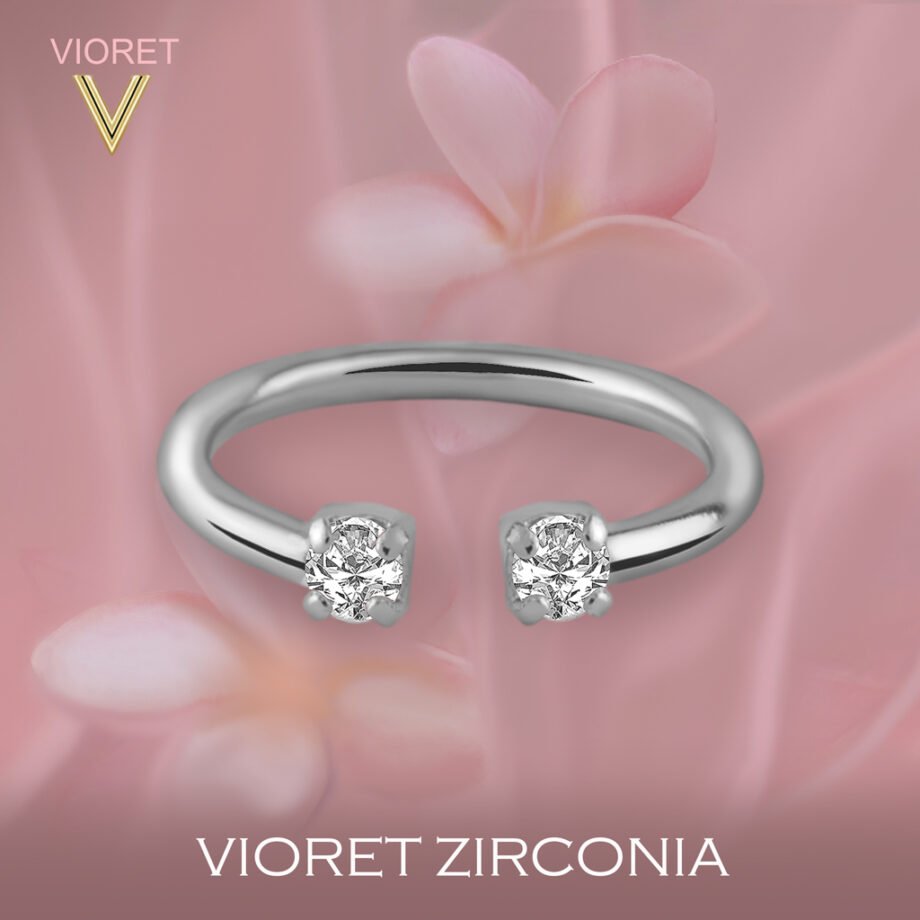 Anillo Plata Natalia con circonita engastada de colección Vioret Zirconia